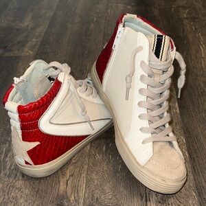 Shu Shop red star high tops